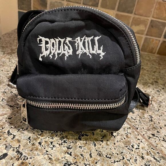 Dolls Kill Handbags - Dolls Kill Black Mini Backpack NEW NWOT
